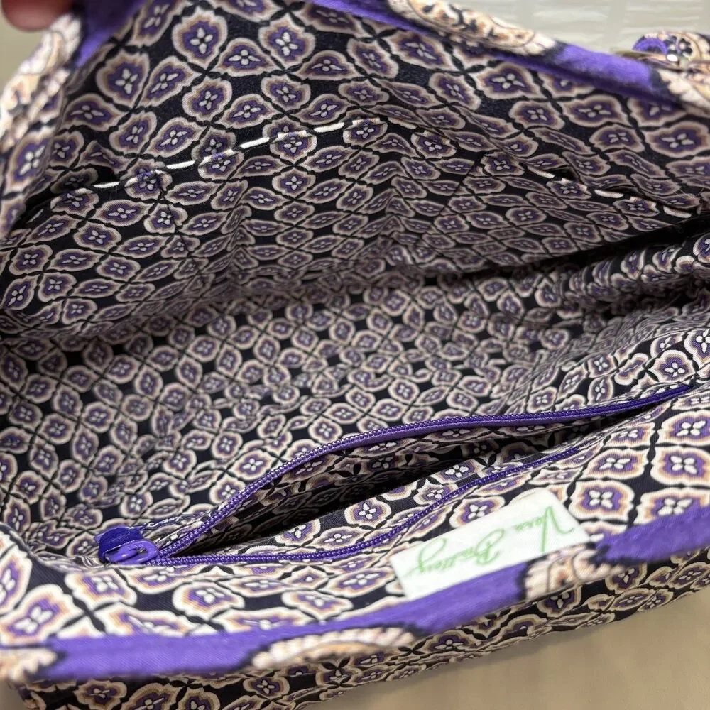 Vera Bradley Saddle Up Crossbody Bag Simply Violet Purple Paisley Shoulder EUC